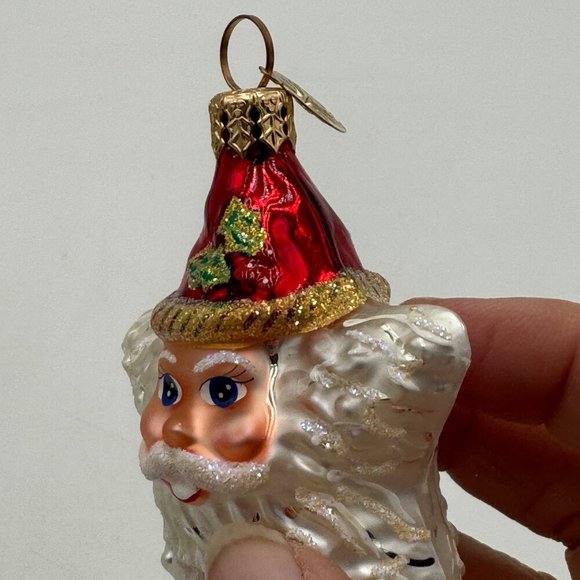 RED Christopher Radko Shine On Santa Star Glass Christmas Ornament Lil Gem Santa - Picture 5 of 9